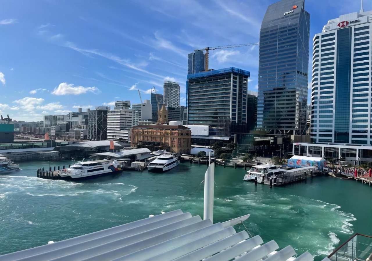 Waterfront Seaview Hotel Apartment - Same Building Block As Auckland Hilton Exterior foto